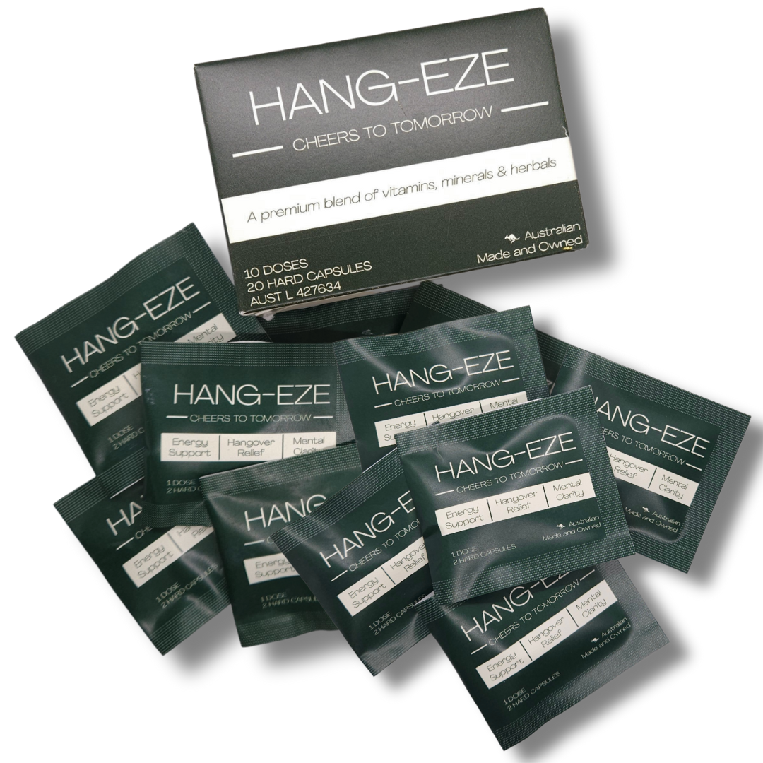 HANG-EZE 10 PACK - NATURAL HANGOVER RELIEF + ENERGY + CLARITY CAPSULES