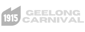 Logo of Geelong Carnival with year 1915, in gray on a white background